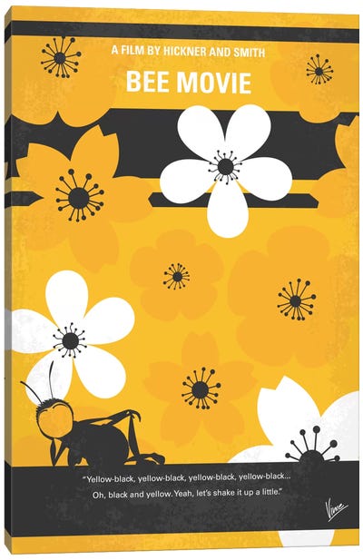 Bee Movie Minimal Movie Poster Canvas Art Print - Chungkong's Action & Adventure Movie Posters