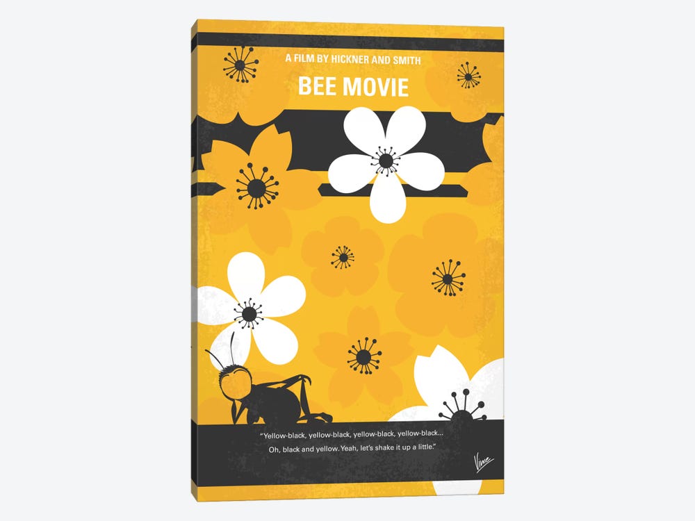 Bee Movie Minimal Movie Poster by Chungkong 1-piece Canvas Artwork