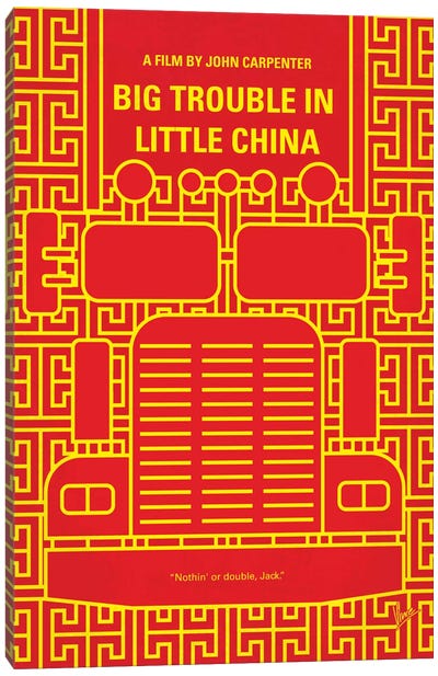 Big Trouble In Little China Minimal Movie Poster Canvas Art Print - Minimalist Posters