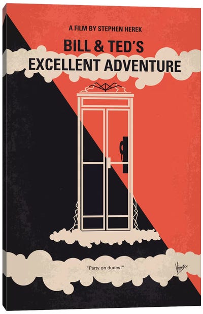 Bill & Ted's Excellent Adventure Minimal Movie Poster Canvas Art Print - Adventure Art