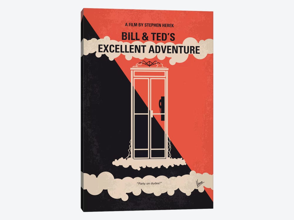 Bill & Ted's Excellent Adventure Minimal Movie Poster by Chungkong 1-piece Canvas Art