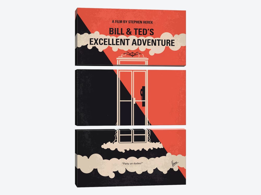 Bill & Ted's Excellent Adventure Minimal Movie Poster by Chungkong 3-piece Canvas Artwork