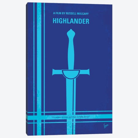 Highlander Minimal Movie Poster Canvas Print #CKG49} by Chungkong Canvas Art Print