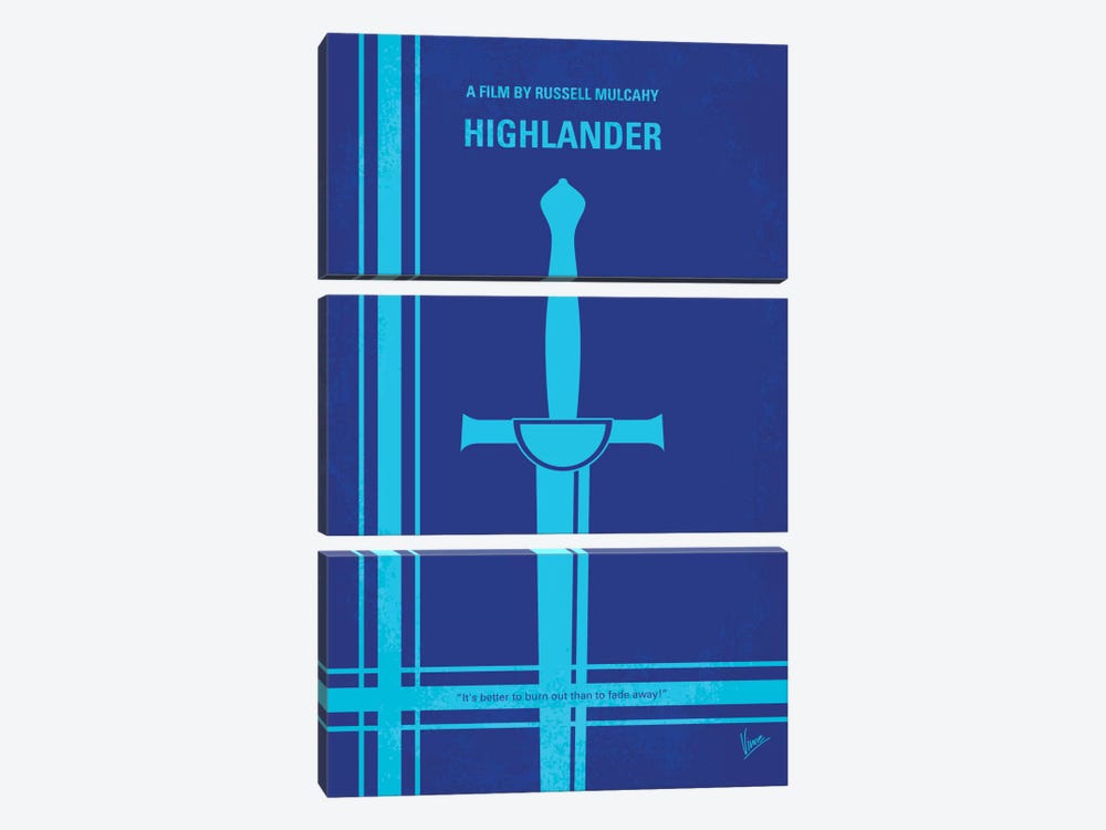 Highlander Minimal Movie Poster by Chungkong 3-piece Canvas Artwork