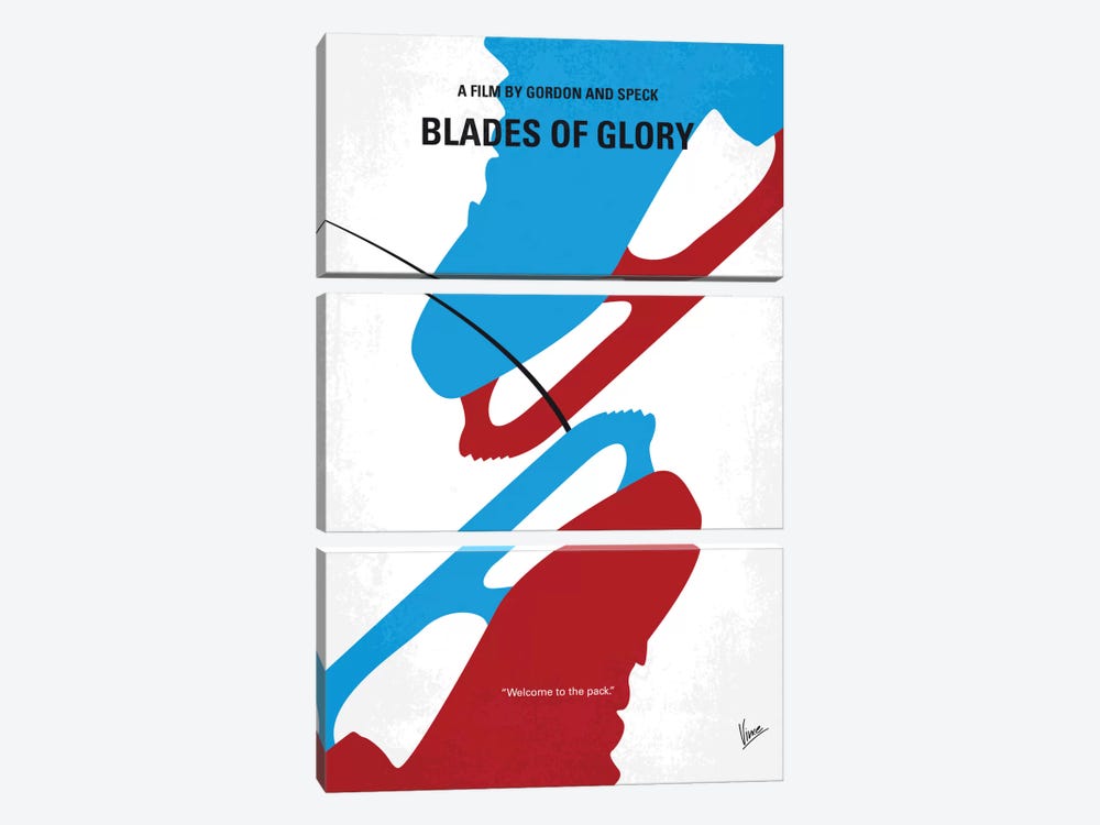 Blades Of Glory Minimal Movie Poster by Chungkong 3-piece Canvas Art Print