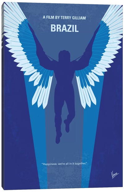 Brazil Minimal Movie Poster Canvas Art Print - Angel Art