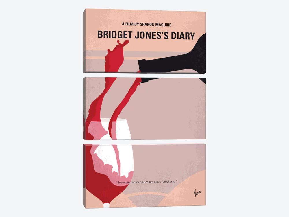 Bridget Jones's Diary Minimal Movie Poster by Chungkong 3-piece Canvas Artwork