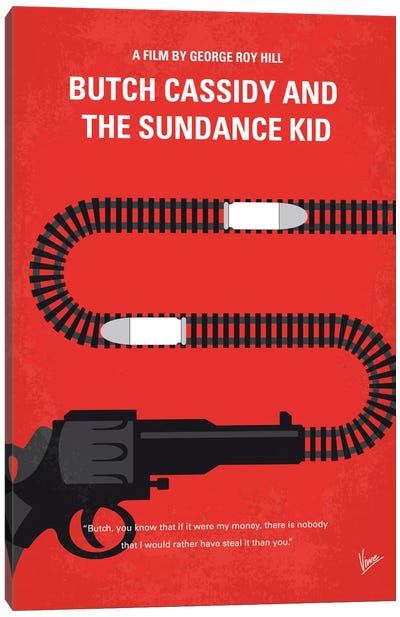 Butch Cassidy And The Sundance Kid Minimal Movie Poster Canvas Art Print - Minimalist Posters