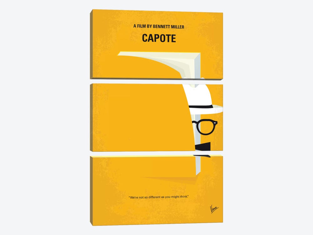 Capote Minimal Movie Poster by Chungkong 3-piece Canvas Art Print