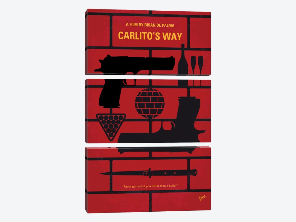 Carlito's Way Minimal Movie Poster by Chungkong 3-piece Canvas Art
