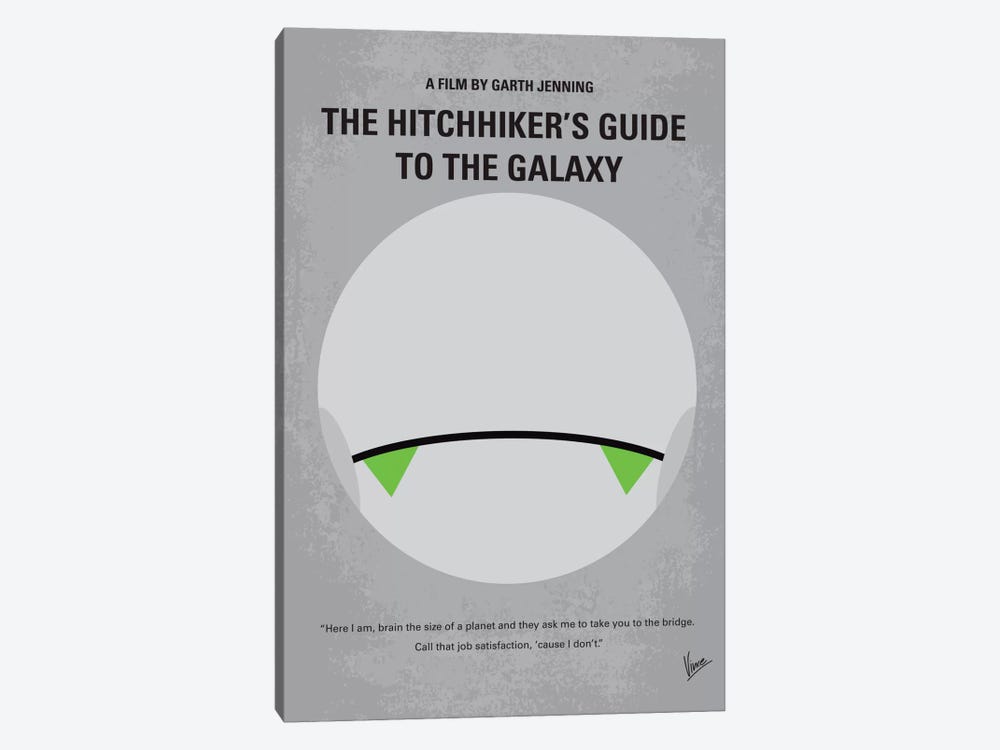 The Hitchhiker's Guide To The Galaxy Minimal Movie Poster by Chungkong 1-piece Canvas Art