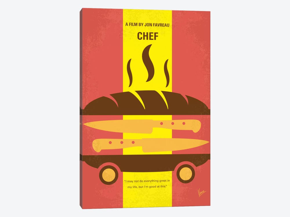 Chef Minimal Movie Poster by Chungkong 1-piece Canvas Art