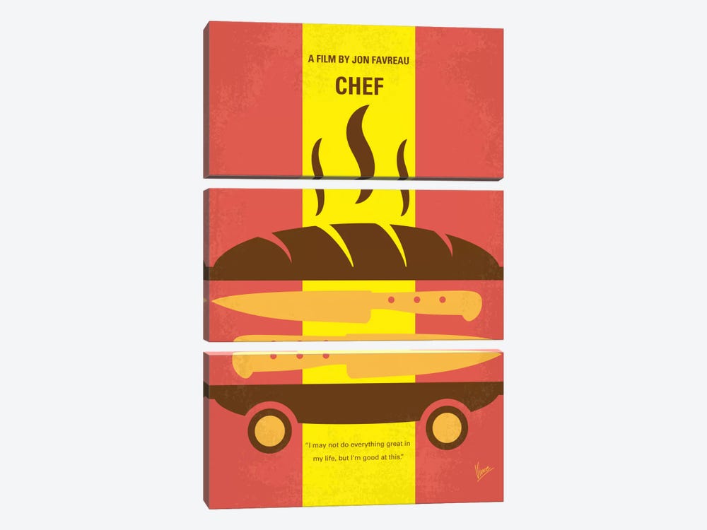 Chef Minimal Movie Poster by Chungkong 3-piece Canvas Artwork