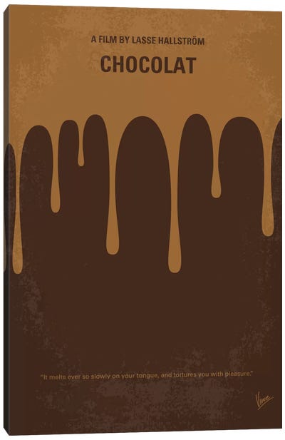 Chocolat Minimal Movie Poster Canvas Art Print - Chocolate Art