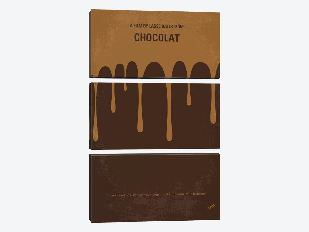 Chocolat Minimal Movie Poster by Chungkong 3-piece Canvas Art Print