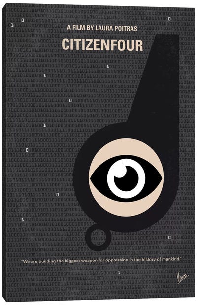 Citizenfour Minimal Movie Poster Canvas Art Print - Chungkong - Minimalist Movie Posters