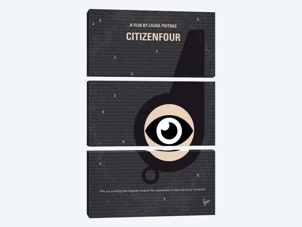Citizenfour Minimal Movie Poster by Chungkong 3-piece Canvas Wall Art