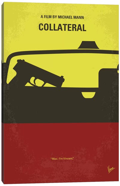 Collateral Minimal Movie Poster Canvas Art Print - Crime Minimalist Movie Posters
