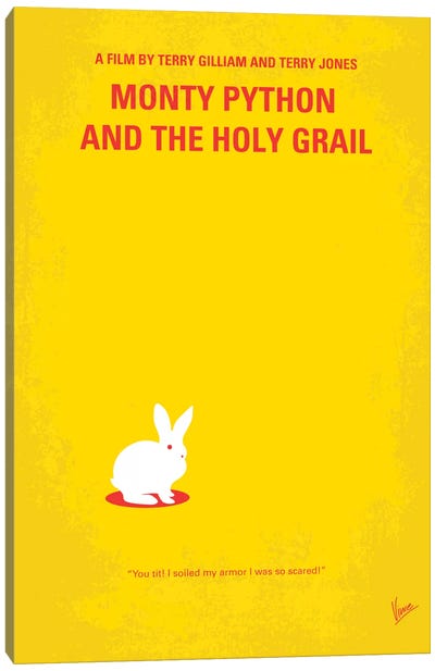 Monty Python And The Holy Grail Minimal Movie Poster Canvas Art Print - Minimalist Posters