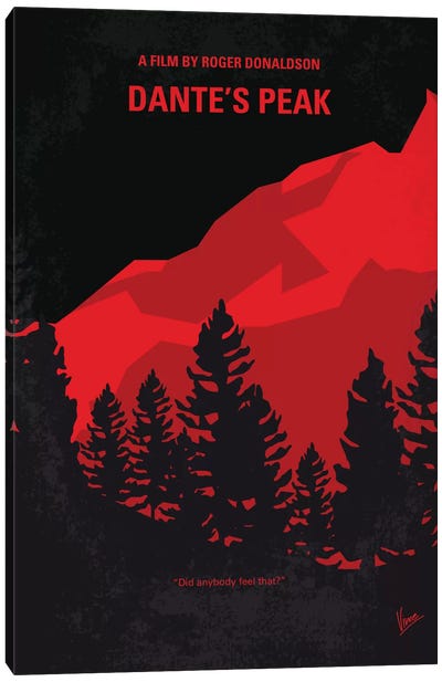 Dante's Peak Minimal Movie Poster Canvas Art Print - Thriller Minimalist Movie Posters