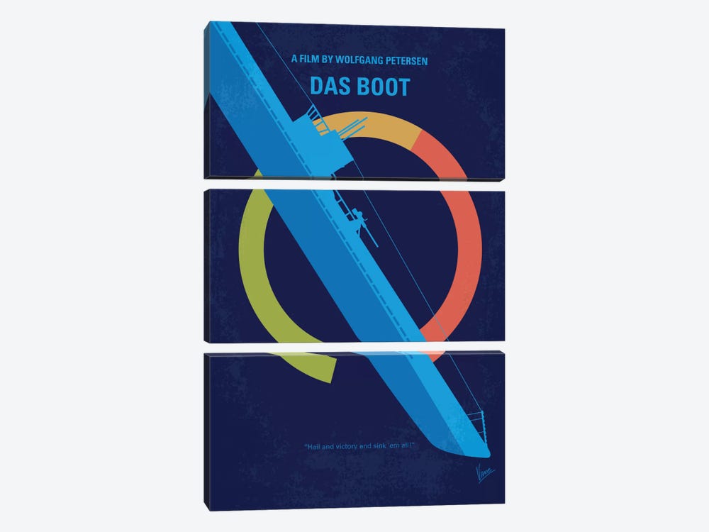 Das Boot Minimal Movie Poster by Chungkong 3-piece Canvas Wall Art
