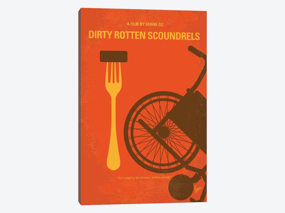 Dirty Rotten Scoundrels Minimal Movie Poster by Chungkong 1-piece Canvas Art Print