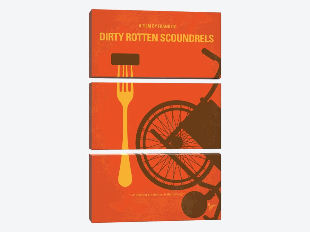 Dirty Rotten Scoundrels Minimal Movie Poster by Chungkong 3-piece Canvas Art Print