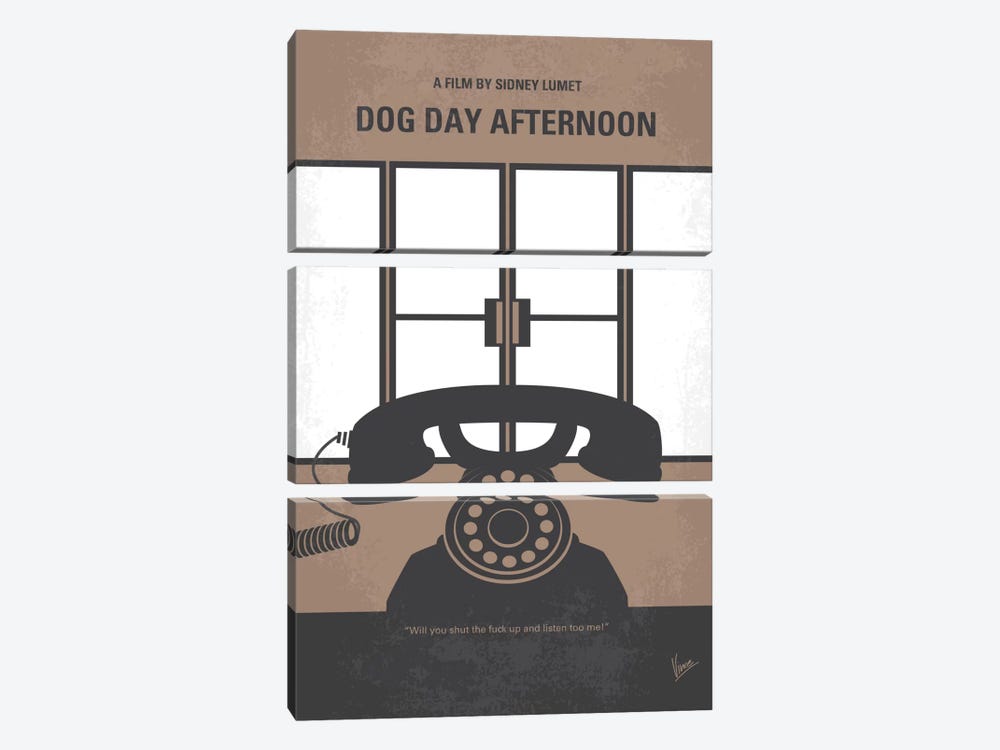 Dog Day Afternoon Minimal Movie Poster by Chungkong 3-piece Canvas Art