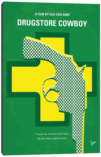 Drugstore Cowboy Minimal Movie Poster Canvas Art Print - Chungkong's Crime Movie Posters