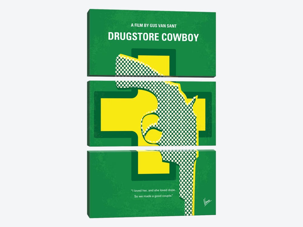 Drugstore Cowboy Minimal Movie Poster by Chungkong 3-piece Canvas Print