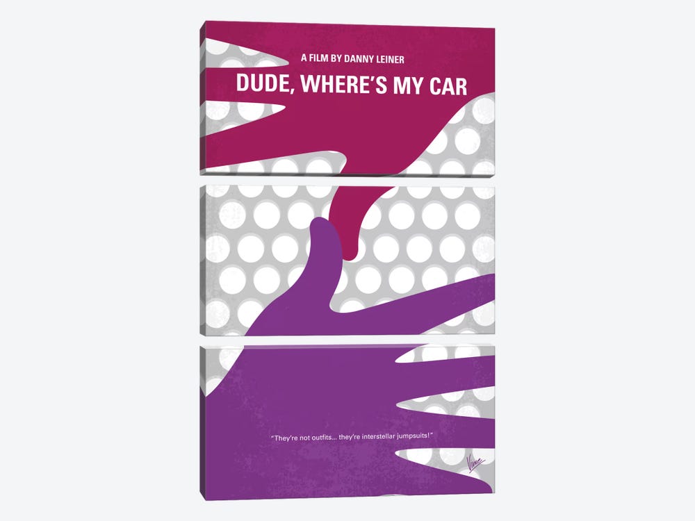 Dude, Where's My Car? Minimal Movie Poster by Chungkong 3-piece Canvas Artwork