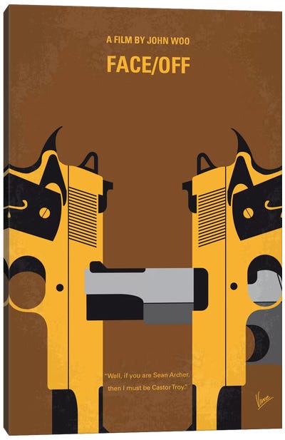 Face/Off Minimal Movie Poster Canvas Art Print - Chungkong's Crime Movie Posters