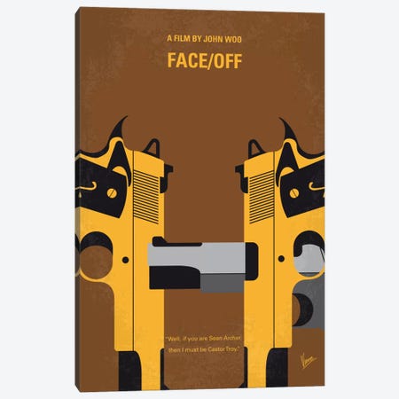 Face/Off Minimal Movie Poster Canvas Print #CKG533} by Chungkong Art Print