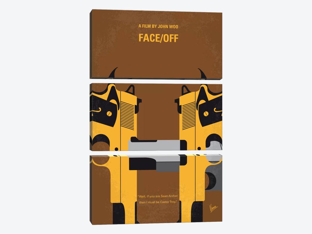 Face/Off Minimal Movie Poster by Chungkong 3-piece Canvas Print