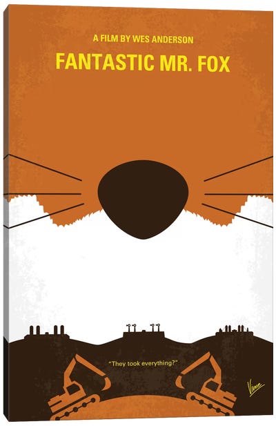 Fantastic Mr. Fox Minimal Movie Poster Canvas Art Print - Action & Adventure Minimalist Movie Posters