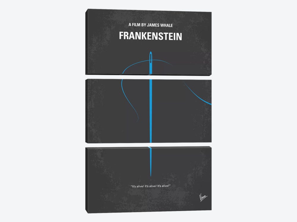 Frankenstein Minimal Movie Poster by Chungkong 3-piece Canvas Art Print