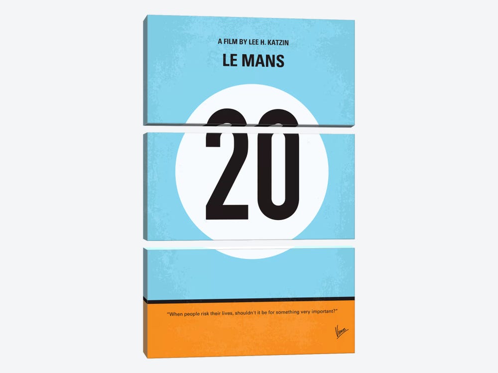 Le Mans Minimal Movie Poster by Chungkong 3-piece Art Print