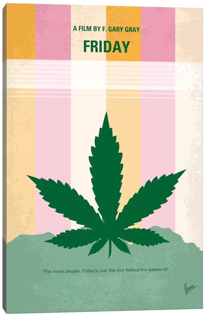 Friday Minimal Movie Poster Canvas Art Print - Marijuana Art
