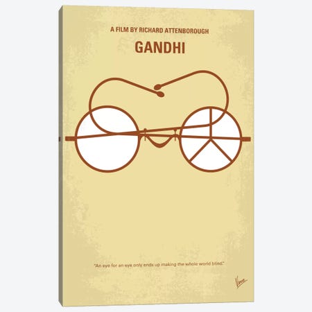 Gandhi Minimal Movie Poster Canvas Print #CKG544} by Chungkong Canvas Art Print