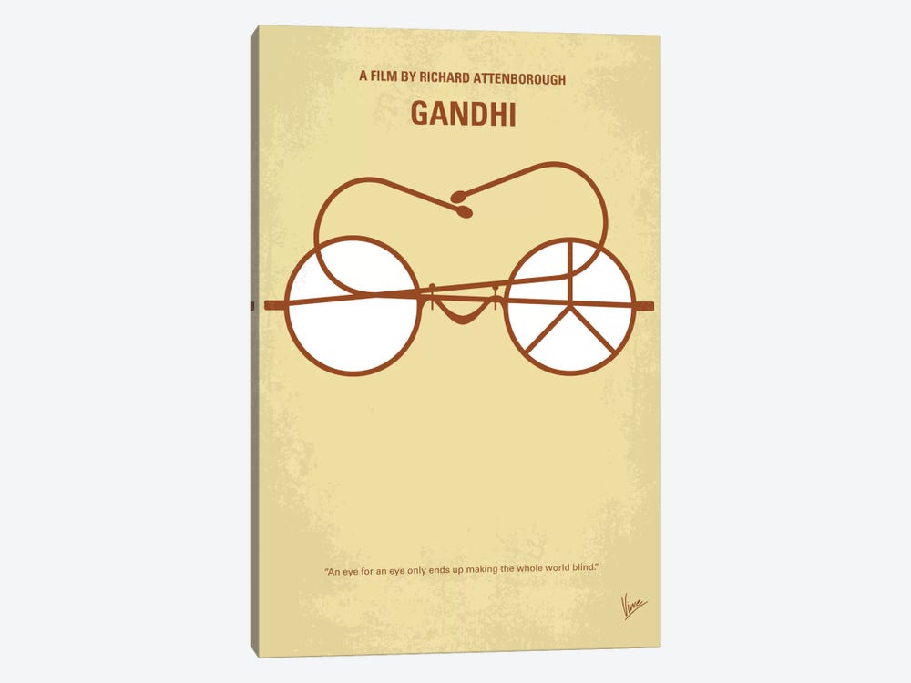 Gandhi Minimal Movie Poster by Chungkong 1-piece Art Print