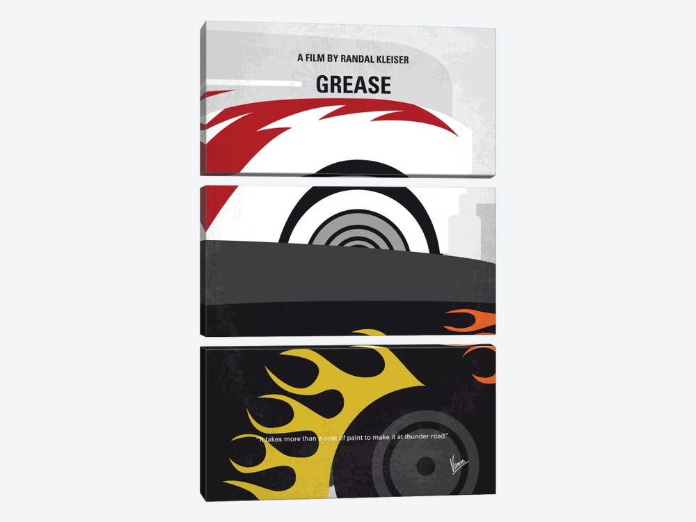 Grease Minimal Movie Poster by Chungkong 3-piece Canvas Artwork