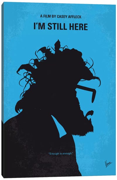 I'm Still Here Minimal Movie Poster Canvas Art Print - Joaquin Phoenix