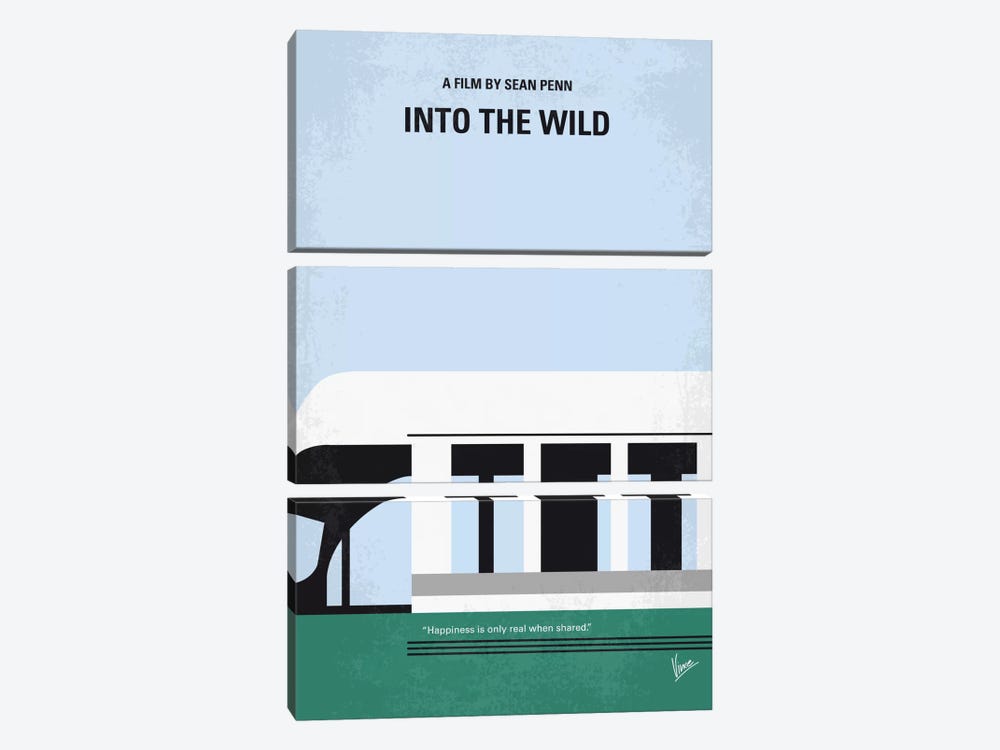 Into The Wild Minimal Movie Poster by Chungkong 3-piece Canvas Art Print