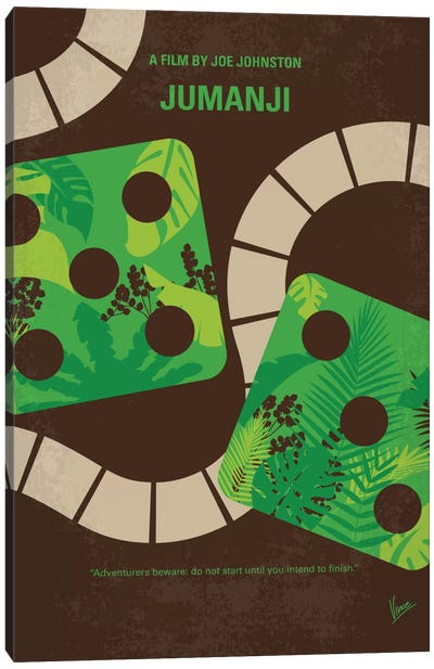 Jumanji Minimal Movie Poster Canvas Art Print - Minimalist Posters