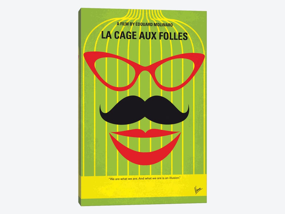 La Cage Aux Folles Minimal Movie Poster by Chungkong 1-piece Canvas Wall Art