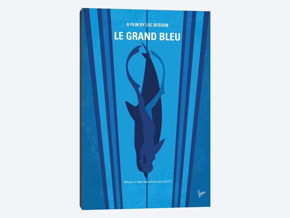 Le Grand Bleu (The Big Blue) Minimal Movie Poster by Chungkong 1-piece Canvas Art Print