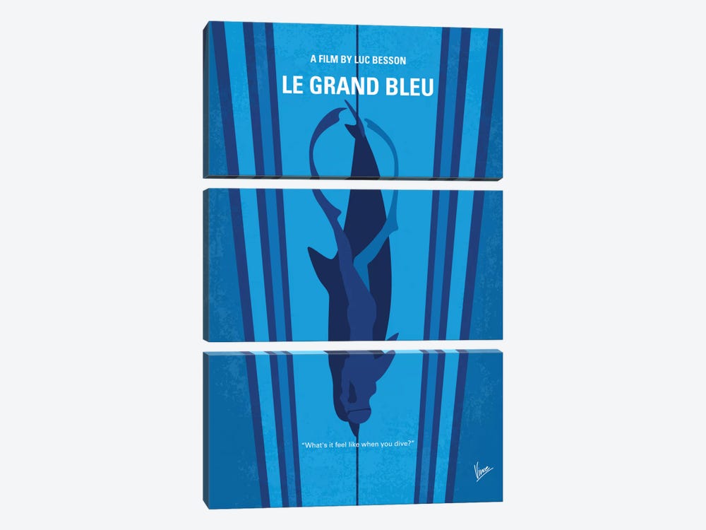 Le Grand Bleu (The Big Blue) Minimal Movie Poster by Chungkong 3-piece Canvas Art Print