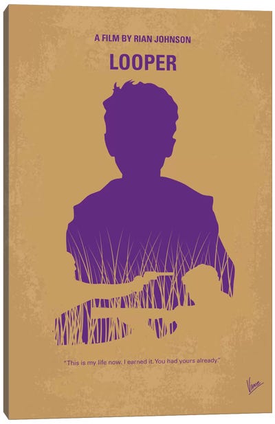 Looper Minimal Movie Poster Canvas Art Print - Chungkong's Action & Adventure Movie Posters