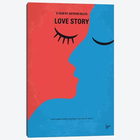 Love Story Minimal Movie Poster Canvas Print #CKG577} by Chungkong Canvas Artwork