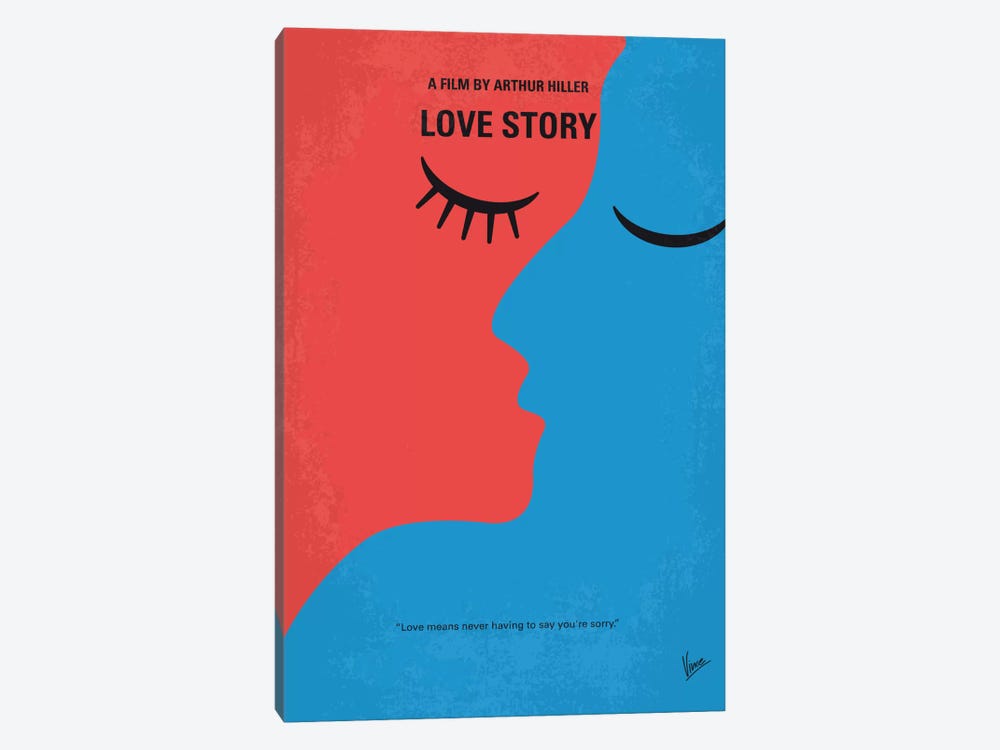 Love Story Minimal Movie Poster by Chungkong 1-piece Canvas Art Print